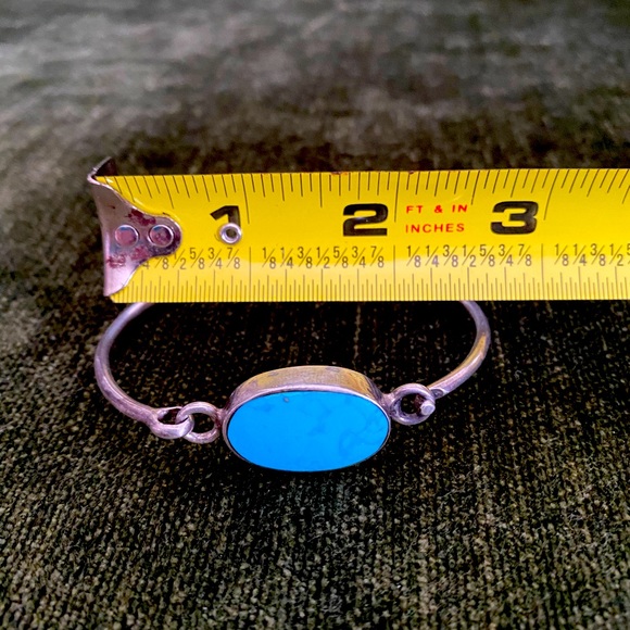 Vintage Silver & Turquoise Bracelet - Picture 5 of 11